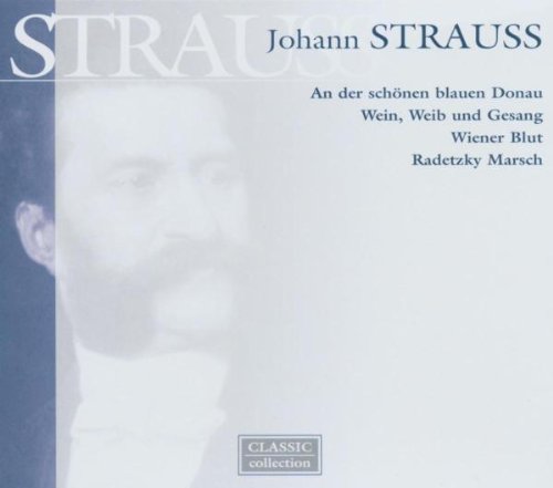 CD cover featuring Johann Strauss portrait and musical compositions listed.