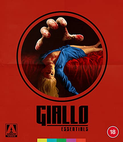 Red Blu-ray cover with a distressed woman and a looming hand.