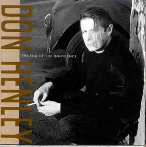 Don Henley album cover, black and white portrait with textured background.