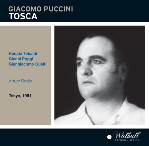 CD cover for Puccini’s *Tosca* featuring Renata Tebaldi and Gianni Poggi.
