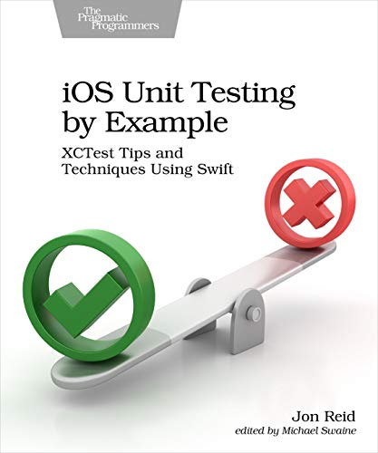 Book cover: "iOS Unit Testing by Example" with a seesaw graphic.