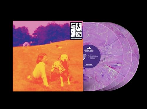 VinylCLS album cover with a child and dog besideC and purple marbled vinyl.