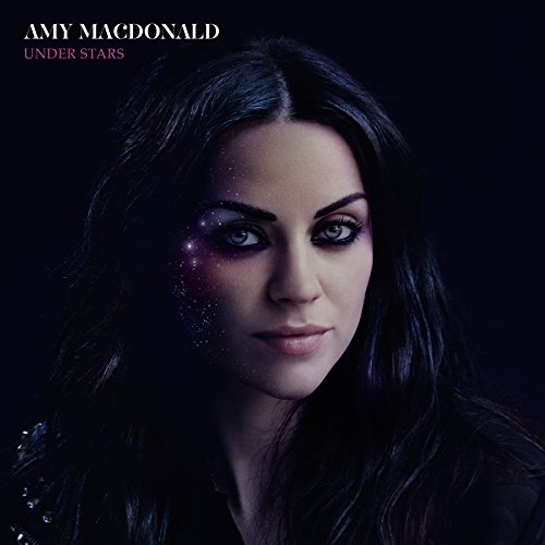 Album cover featuring Amy Macdonald with stars on her face against a dark background.