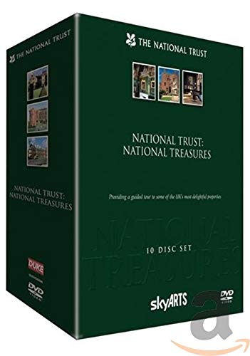Dark green DVD case for “National Trust: National Treasures”, with building images.