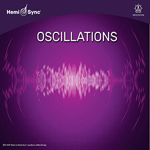 Hemi-Sync "Oscillations" CD cover: purple abstract soundwave design.