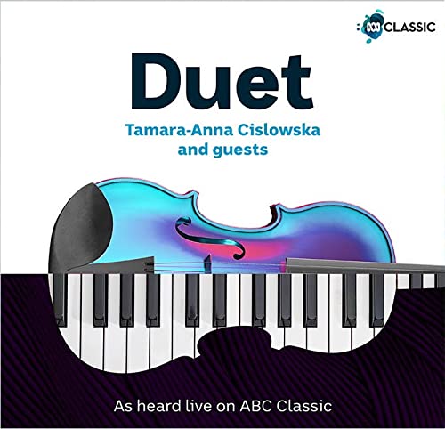 CD cover for Tamara-Anna Cislowska’s “Duet” featuring violin and piano.