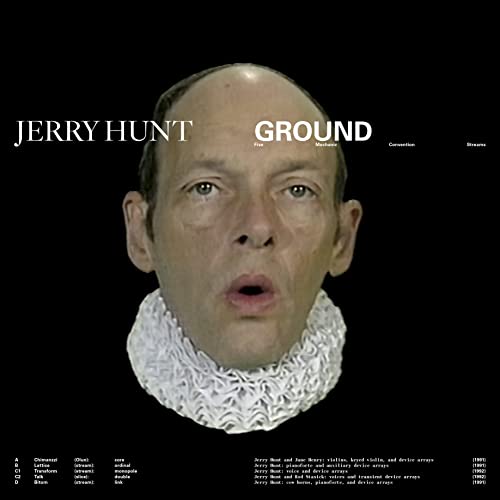 Vinyl record cover featuring a portrait of Jerry Hunt with a lace collar.