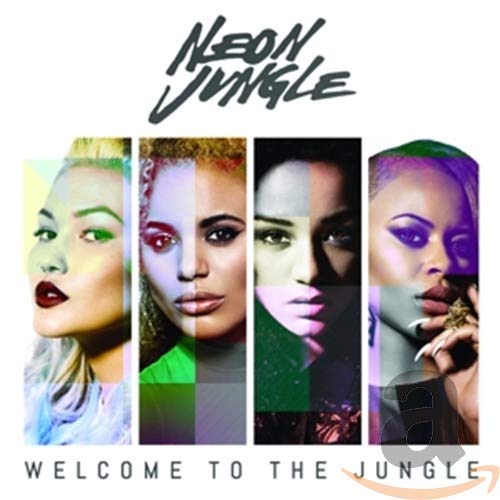 CD cover for Neon Jungle’s “Welcome To The Jungle,” featuring five women’s faces.