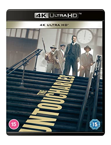 The Untouchables" UHD Blu-ray cover with a group of men with guns.