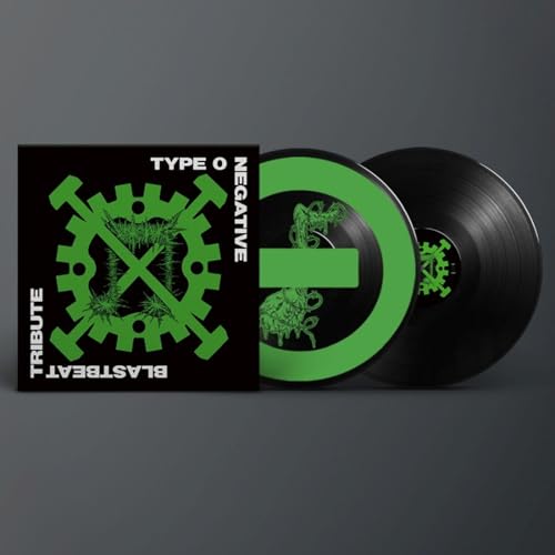 Black vinyl record with green and black Type O Negative tribute cover art.