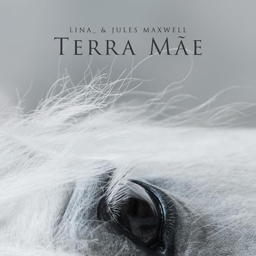 Close-up of a white horse’s eye with blurred mane, album cover.