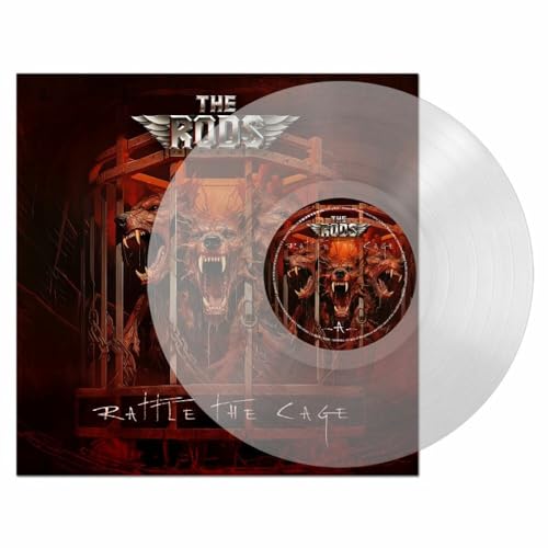 Clear vinyl record with album cover featuring a snarling dog in a cage.