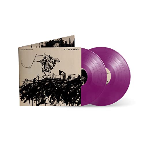 Avenged Sevenfold vinyl record, purple discs, skeletal reaper artwork.