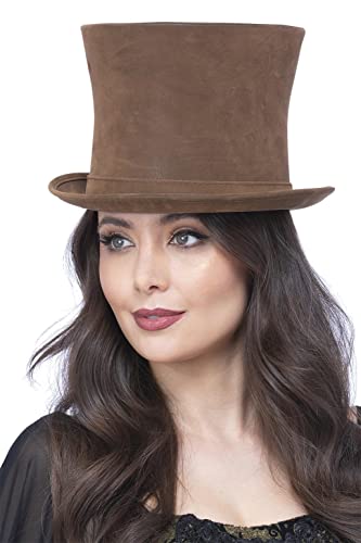 Deluxe Authentic Victorian Top Hat, Brown