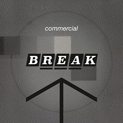 Blancmange "Commercial Break" vinyl record cover, grey scale with text and shapes.