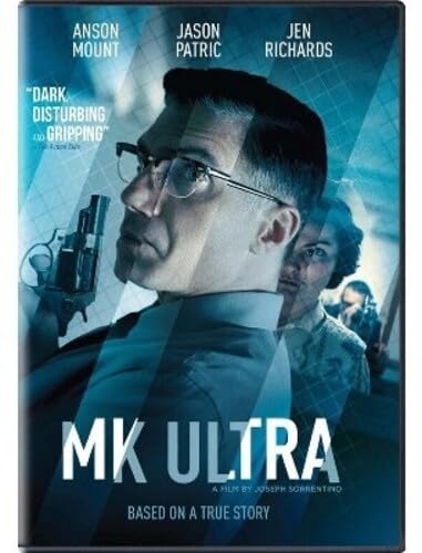 DVD cover for "Mk Ultra" featuring a man in a suit and glasses.