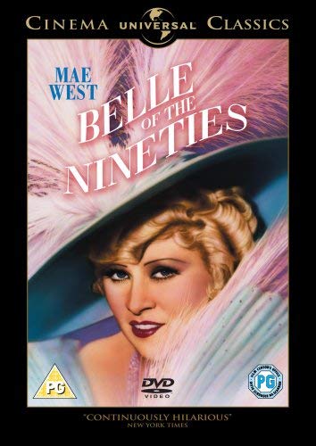 DVD cover for "Belle of the Nineties" featuring Mae West in costume.