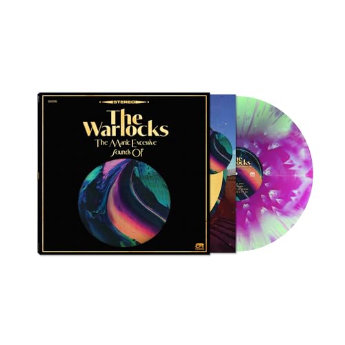 Vinyl record of The Warlocks album with colorful swirl pattern.