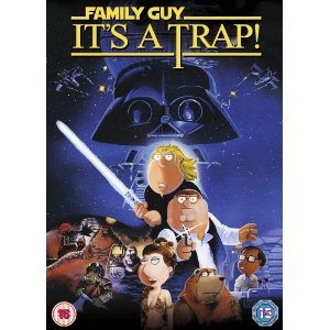Family Guy characters parodying Star Wars, DVD cover art.