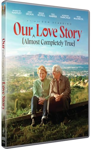 DVD cover for "Our Love Story," featuring an older couple seated outdoors.