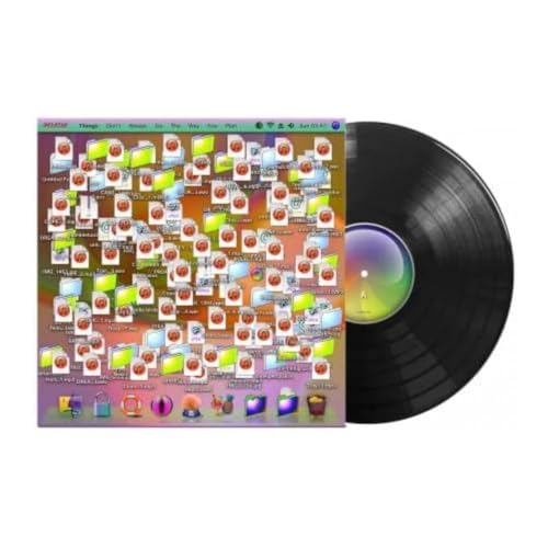 Flume vinyl record with colorful desktop icon collage cover art.