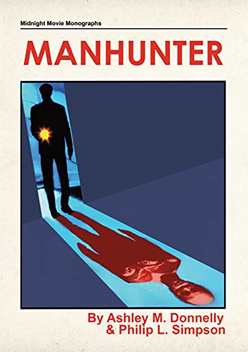 Manhunter" book cover: silhouetted figure with a long, red shadow.