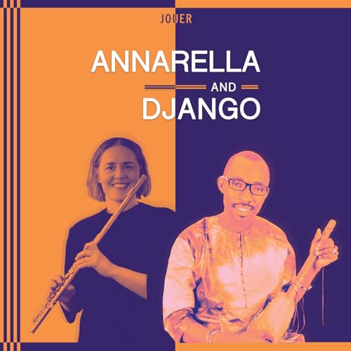 Album cover for Annarella and Django’s “Jouer” featuring two musicians.