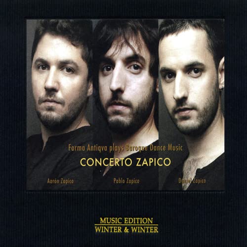 CD cover featuring three men’s portraits and text: “Forma Antiqva - Concerto Zapico.”
