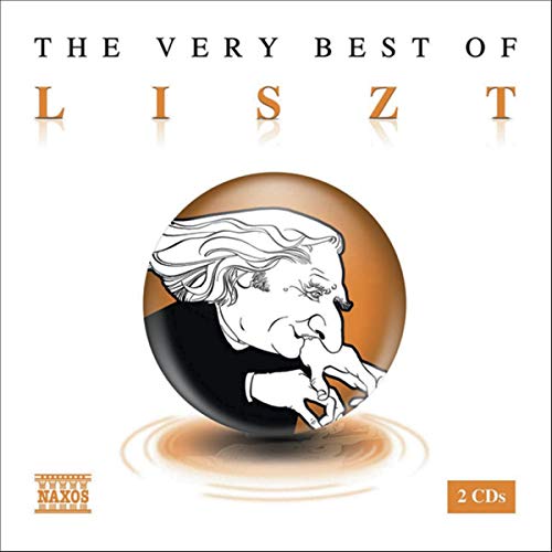 CD cover: portrait of Franz Liszt playing piano, with text and logos.