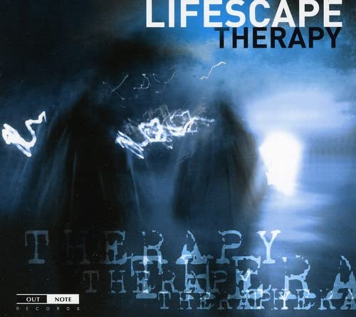 CD cover for “Lifescape - Therapy” with abstract blue and white imagery.