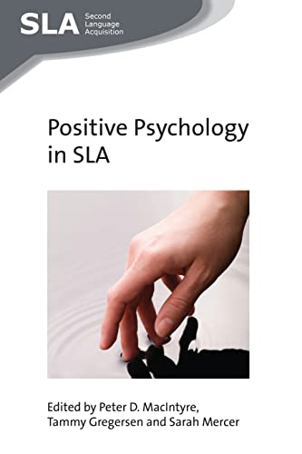 Book cover: "Positive Psychology in SLA" with a hand touching water.