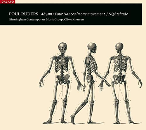 CD cover with three anatomical skeleton illustrations against a beige background.