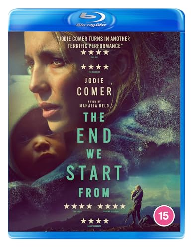 Blu-ray cover for “The End We Start From” featuring Jodie Comer and a baby.