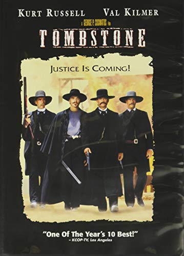 Tombstone" DVD cover featuring four men in cowboy hats and coats.