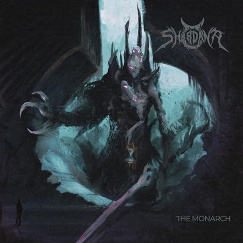 Dark fantasy album cover featuring a skeletal, crowned figure in a cavern.