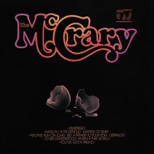 Vinyl record album cover for The McCrary’s “Emerge” with cracked eggshells.