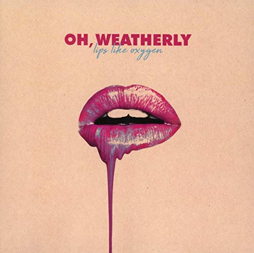 CD cover with pink, dripping lips against a tan background.