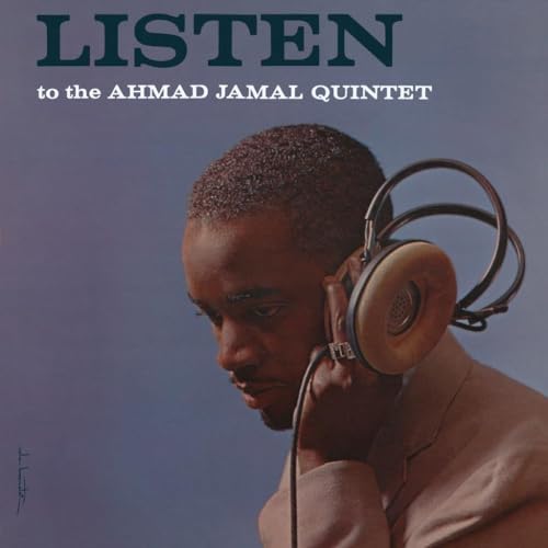 Album cover featuring Ahmad Jamal with headphones, looking to the side.