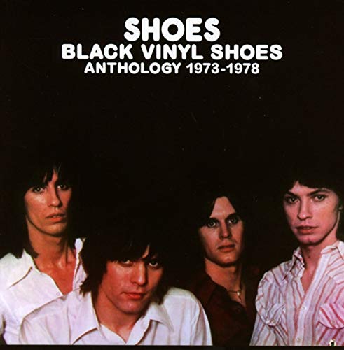 Album cover for "Shoes" featuring a band portrait and black background.