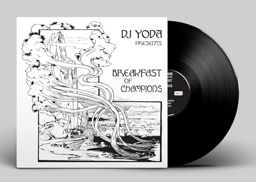 Vinyl record for DJ Yoda’s “Breakfast Of Champions” with illustrated cover.