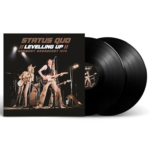 Status Quo "Levelling Up" double vinyl record with concert cover art.
