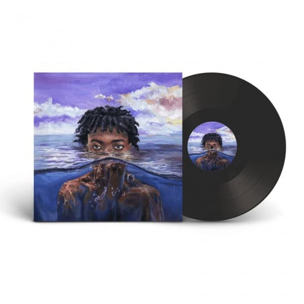 Redveil album cover and black vinyl record with painted portrait.