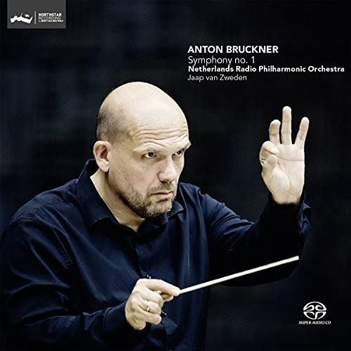CD cover featuring conductor Jaap van Zweden and text: Bruckner Symphony No. 1.