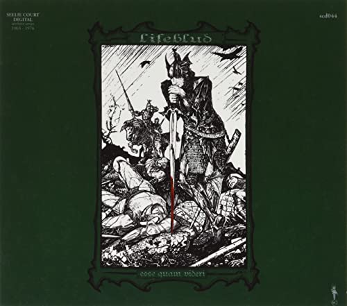 Black and white CD cover depicting a knight amidst a battlefield scene.
