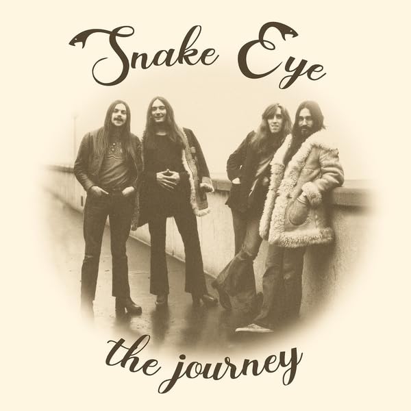Sepia-toned album cover featuring a 1970s rock band, "Snake Eye.