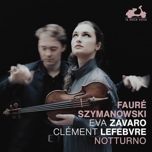 Two musicians with a violin, album cover for "Notturno" by Zavaro & Lefebvre.