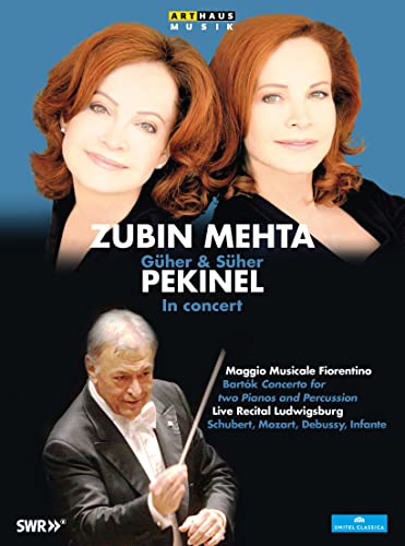 DVD cover featuring conductors Zubin Mehta and twin pianists Güher & Süher Pekinel.