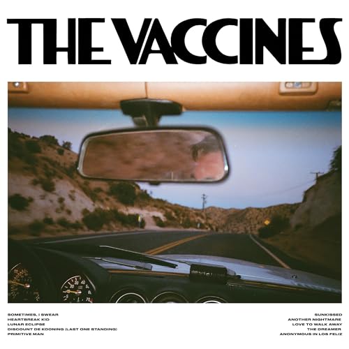 CD cover: car dashboard view of a desert road and sky.