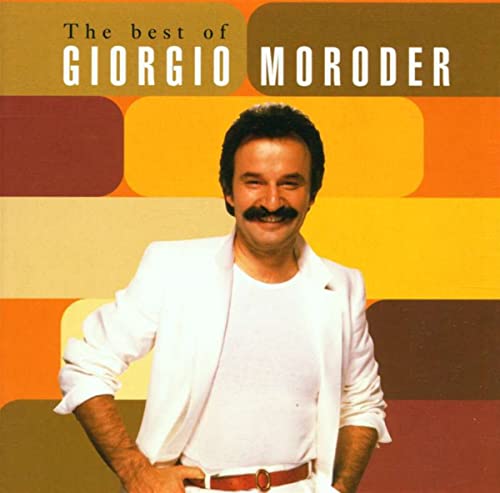 Giorgio Moroder album cover featuring a portrait of the musician.