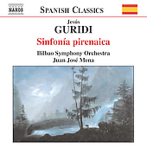 CD cover for Jesús Guridi’s Sinfonía pirenaica, featuring a mountain landscape.